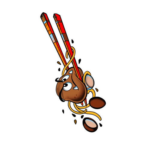 Goomba chopsticks by Ange Pele