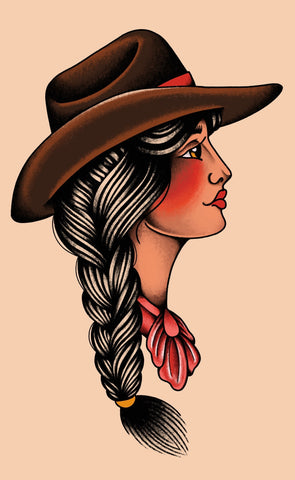 Western woman head by Laurel