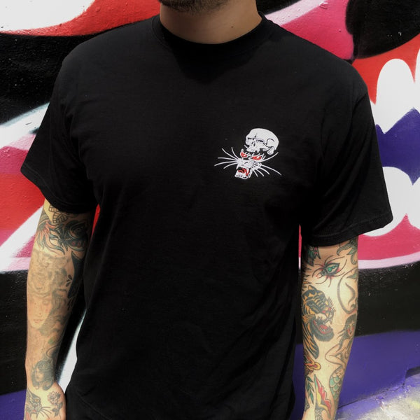 Embroided Panther and Skull Tee by Gabriele Cardosi